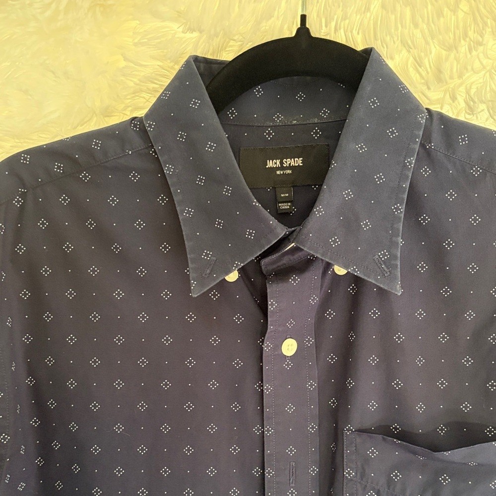 Jack Spade Dark Blue Diamond Print Shirt
